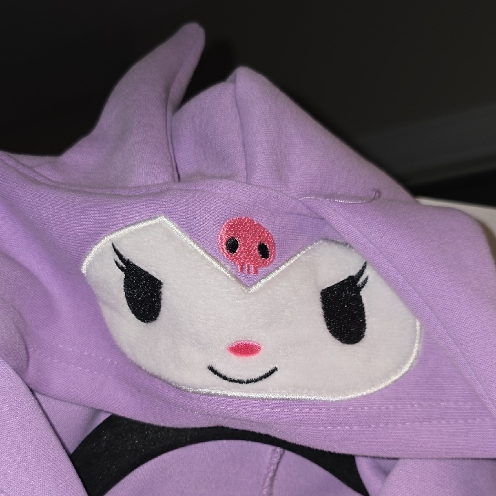 New Sanrio Kawaii Purple Hoodie with Cartoon Design